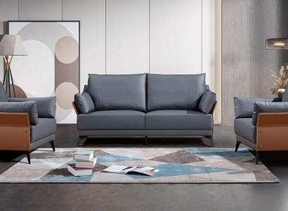 Sofagarnitur 3+1+1 Sitzer Sofas Couch Polster Garnitur Möbel Couchen Leder Büro